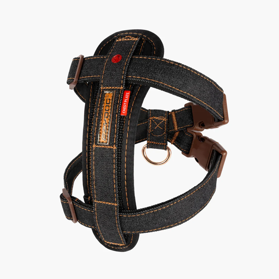 Chest Plate Harness - Black Denim