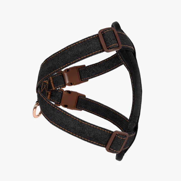 Chest Plate Harness - Black Denim