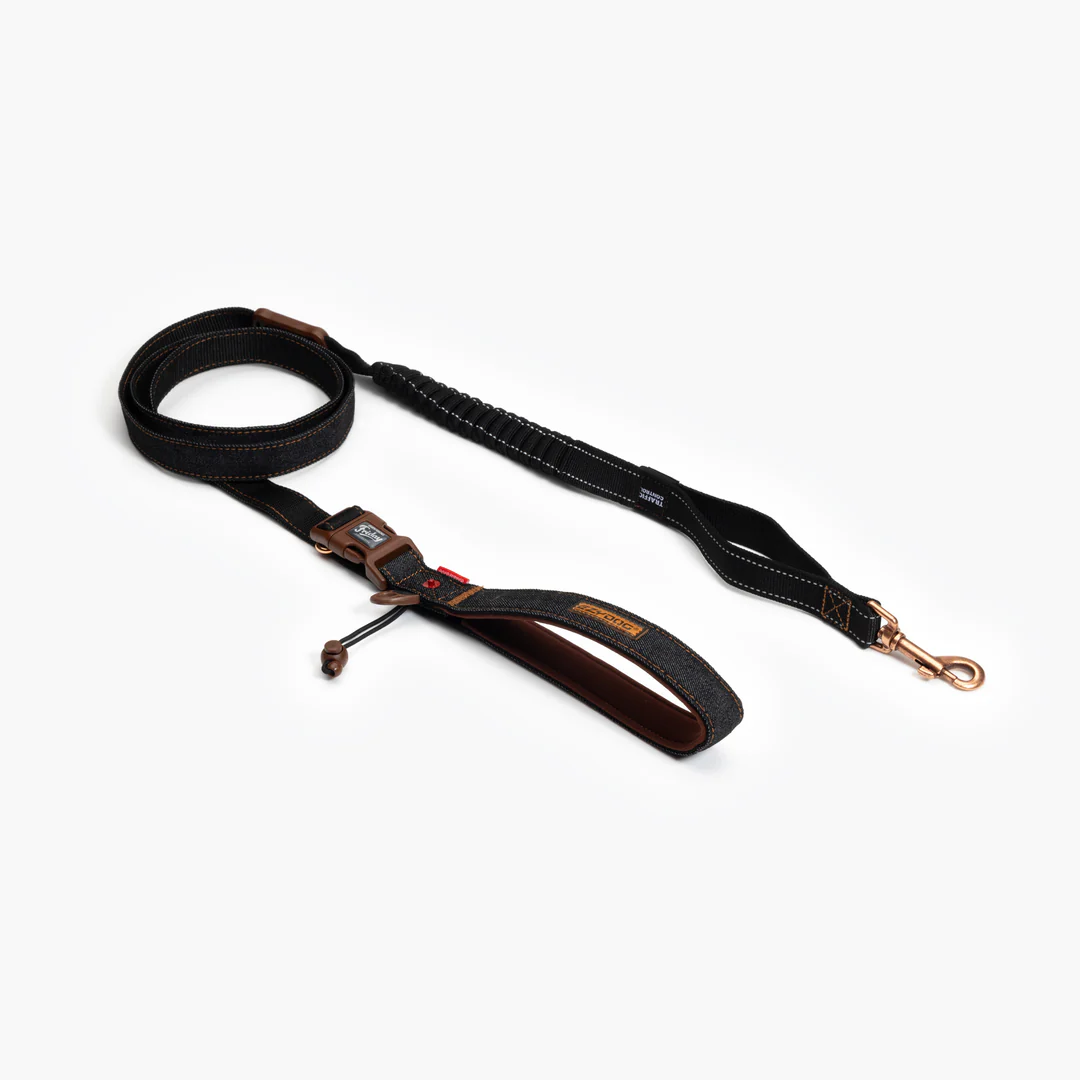 Road Runner Leash - Black Denim