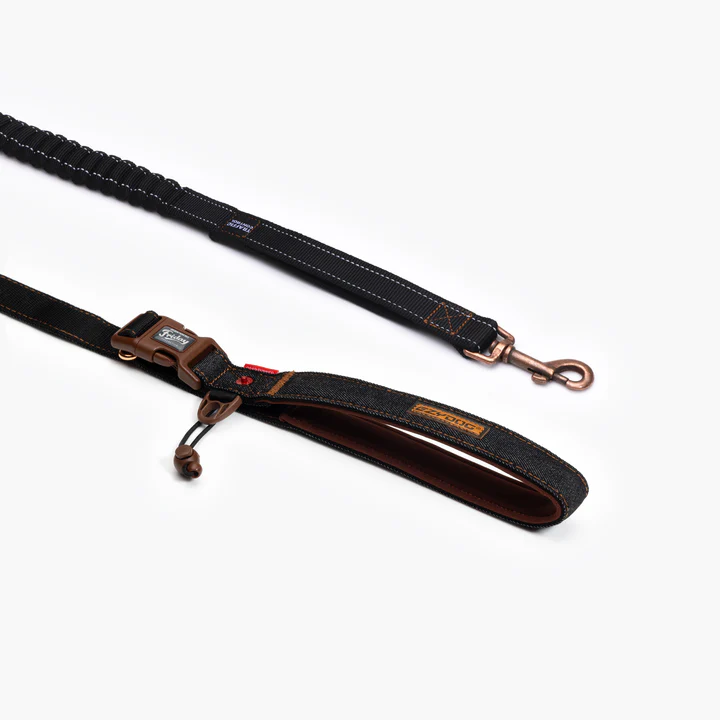 Road Runner Leash - Black Denim